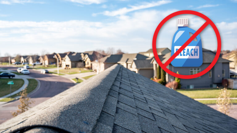 Do not use bleach to clean your roof